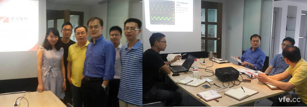 与金凯博电子有限公司公司工作人员技术交流现场