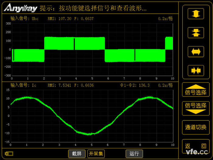 分析仪实时测试波形
