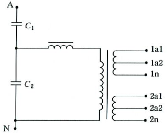 具有两个带抽头的二次绕组的单相互感器 具有两个带抽头的二次绕组的单相互感器